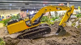 155 kg RC Excavator in HUGE 18 scale RC Caterpillar Action [upl. by Kwan]