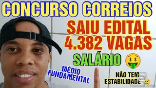 Concurso correios 2024 saiu edital com muitas vagas ensino fundamental médio jovem aprendiz correios [upl. by Anileve]