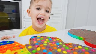 Niki play and make chocolate pop it  Funny kids video [upl. by Anayad]