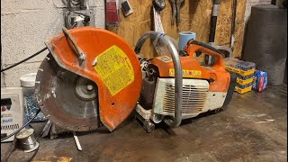 Getting a Stihl TS400 running Cleaning carb and other tips [upl. by Esenwahs458]