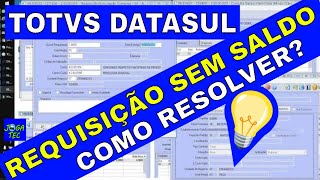 TOTVS Datasul  Requisição de estoque de material com saldo mas o sistema fala que está sem saldo [upl. by Zilla488]