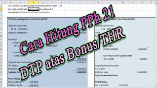 Cara Menghitung PPh 21 Ditanggung Pemerintah DTP atas Bonus THR [upl. by Ennaihs]