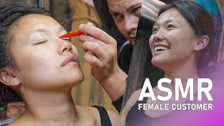 ASMR MASSAGE  Barber Care For A Beautiful Life Female CustomerAnil Cakmak [upl. by Omle14]