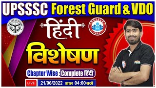 विशेषण  Visheshan Hindi Vyakaran  Hindi for UPSSSC Forest Guard  UPSSSC VDO Hindi 21 [upl. by Ingrim830]