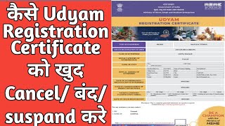 How to SurrenderClose MSME  Udyam Registration Udyog Aadhar Cancellation CA Sumit Sharma [upl. by Fairfax]