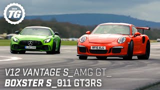 Chris Harris Drives Sportscars V12 Vantage S AMG GT R Porsche 911 GT3RS  Top Gear [upl. by Debby336]