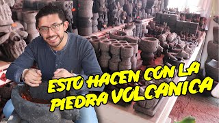 LA CULTURA DE LAS PIEDRAS MOLCAJETES METATES COMALES ASÍ TRANSFORMAN LA PIEDRA VOLCANICA [upl. by Vatsug]