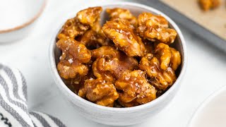 Easy Candied Walnuts Recipe [upl. by Aicela810]