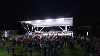 9 26 24 The Pride of Piqua Marching Band perform at Piqua vs Troy pep rally at Lock 9 [upl. by Annavoig]