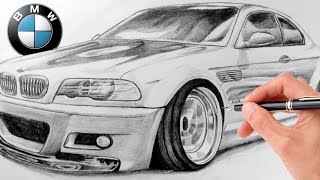 How to Draw Realistic BMW M3 E46 [upl. by Gurango]