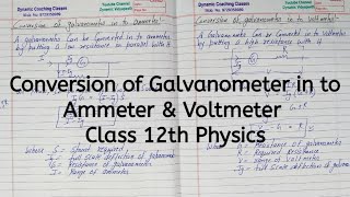 Conversion of Galvanometer in to Ammeter and Voltmeter Chapter 4 Moving Charges Class 12 Physics [upl. by Darnall]