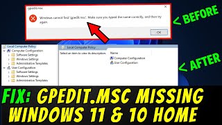Gpedit Cannot Be Found Windows 1011  Enable Windows HOME EDITION Group Policy SOLVED [upl. by Rovelli]