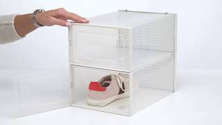 How To Assemble Your mDesign Stackable Shoe Boxes [upl. by Teplitz539]