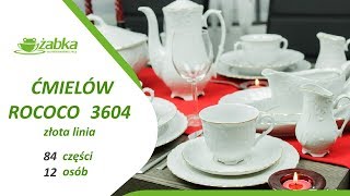 ĆMIELÓW Rococo 3604 złota linia 84 części dla 12 osób  Żabka HurtowniaPorcelanypl [upl. by Lenora]