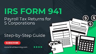 IRS Form 941  S Corporation Example for 4th Quarter [upl. by Dloniger]