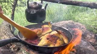 Authentic Iranian Zereshk Polo with Chicken in Nature [upl. by Harrod629]