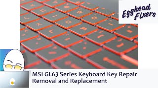 MSI GL63 Series Computer Keyboard Key Repair  Removal and Replacement [upl. by Drawets149]