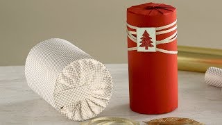 How to Wrap a CylinderShaped Gift  Martha Stewart [upl. by Palila]