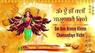 MOST POWERFUL Devi Mantra ⦿ Om Aim Hreem Kleem ⦿ 108 times ⦿ with lyrics [upl. by Nylidnam]