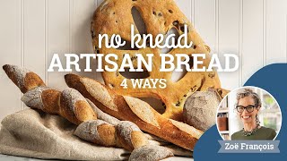 No Knead Artisan Bread  4 Ways [upl. by Arayc]