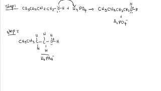 dehydration of 1butanol to 1butene using H3PO4 [upl. by Anahsek]