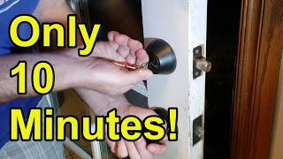 How to replace a deadbolt door lock in 10 minutes Easy install [upl. by Noirad330]