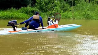 Motorized L2Fish Paddle Board  DIY Trolling amp Gas Motor Mount [upl. by Salchunas]