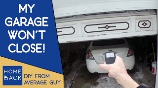 Garage door not closing  Easy quick fix [upl. by Ahsinned]