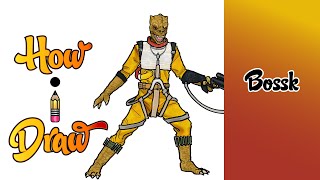 How I Draw BOSSK from STAR WARS   how to draw bossk from star wars bounty hunter  art lessons [upl. by Courtund]