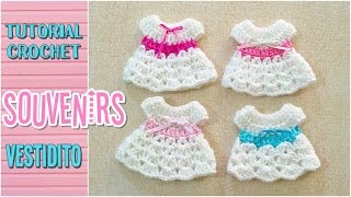 Souvenir a crochet para baby shower vestidito paso a paso [upl. by Faline975]