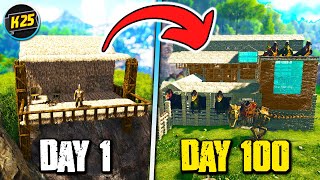 I Survived 100 Days in HARDCORE ARK The Island Heres what Happened 😬 [upl. by Atelokin]