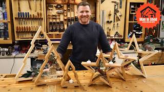 DIY Wooden Christmas Decoration Trees and Stars Super Easy [upl. by Ahteres537]