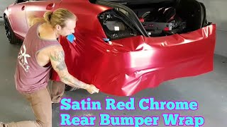 Super detailed How to vinyl wrap a rear bumper in satin chrome using an inlay By ckwraps [upl. by Nosyd]