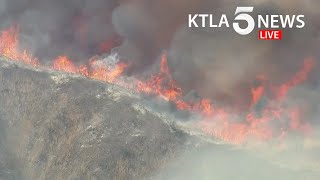 Crews battle Ranch Fire threatening homes in Azusa [upl. by Iidnarb]