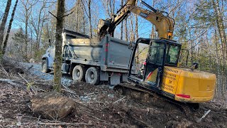 BUILDING A DRIVEWAY ON A STEEP HILL [upl. by Vachill]