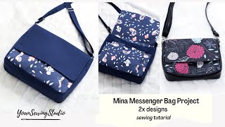 How to sew messenger bag  Mina Messenger Bag Project [upl. by Engedi469]