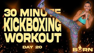 30 Minute Kickboxing Workout  BURN  Day 20 [upl. by Ojillib]