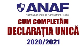 Cum completam Declaratia Unica 2020  2021 [upl. by Wyndham]