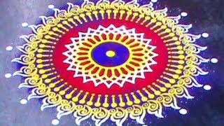 Making Rangoli designs using Stencil [upl. by Airrej768]