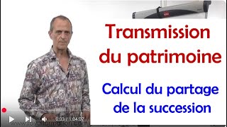 Transmission de patrimoine calcul du partage de la succession Réserve héréditaire rapport donation [upl. by Oiromed48]