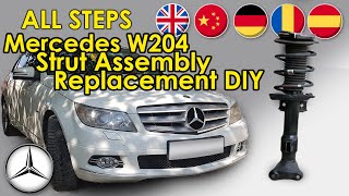 DIY Mercedes C180 W204 Strut Assembly Spring shock Absorber Replacement [upl. by Valsimot858]