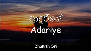 Dhanith Sri  Adariye LyricsEnglish [upl. by Eelirem]