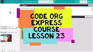 Codeorg Lesson 23  Code Org Express Course Lesson 23 Functions with Artist  Course E Lesson 14 [upl. by Ferriter260]