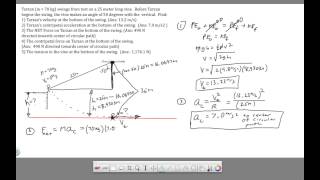 Ch 7  Circular Motion Tarzan Problem [upl. by Runck898]