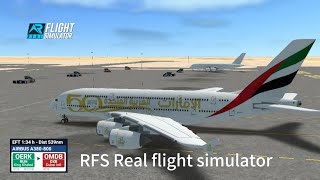 RFS–Real flight simulator–Riyadh–To–Dubai–A380–800–Emirates–Full Flight–FullHD–Real Route [upl. by Sirahc]