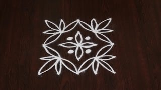 simple kolam with 5 dots  simple 5 dots kolam  rangoli with dots 5 by 5  5 pulli kolangal [upl. by Nnylyt]