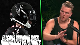 Pat McAfee Reacts To Falcons Rocking Throwbacks Uniforms vs Patriots [upl. by Winne]