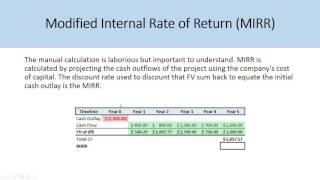 IRR vs MIRR  The Problem With IRR Explained [upl. by Neelloj]