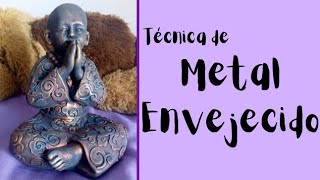 105 Efecto Metal Envejecido Buda DIY AmoPintar [upl. by Sterling]