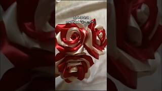 Dual colour ribbon 🎀 rose making tutorial viralvideo shortsviral flowercraft viralsong rose [upl. by Ynattib]